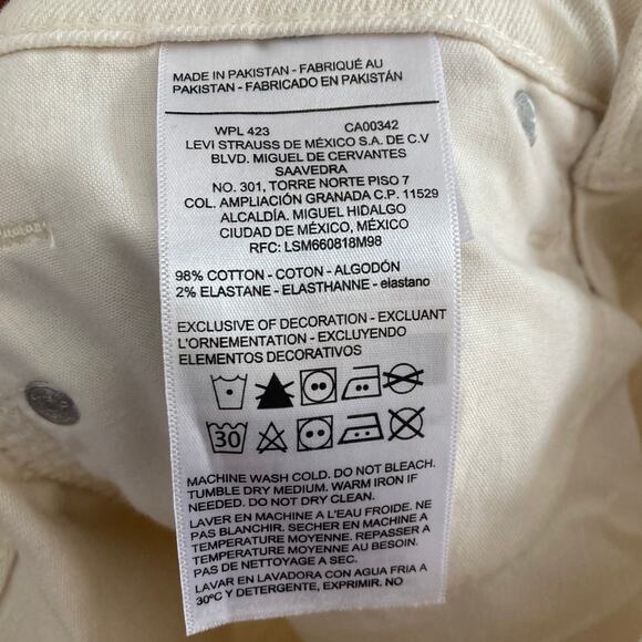 Signature Levis Jeans Womens Size 2 Heritage High Rise Straight White - Picture 5 of 12